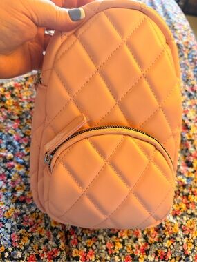 NWT Quilted Pink Crossbody Backpack - Women's Small Quilted Bag